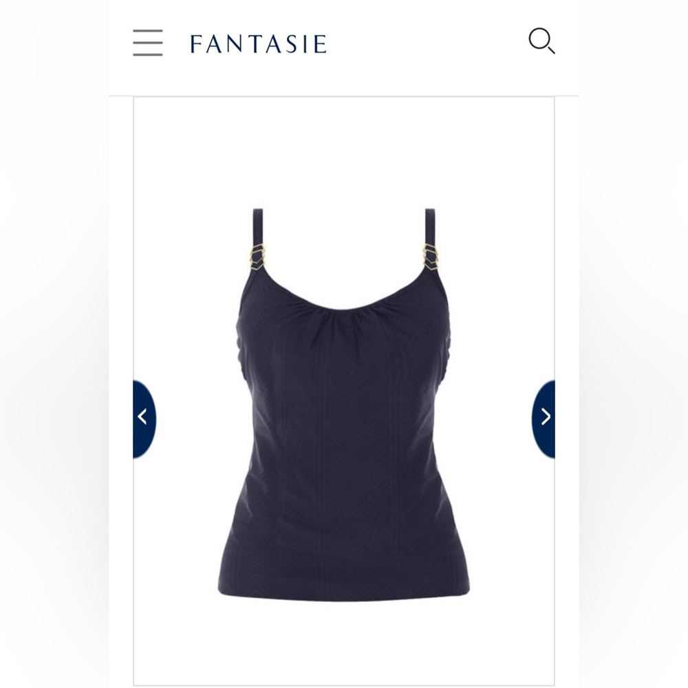 Fantasie NWT Long Island Navy Tankini Top size 36DD
